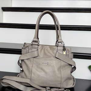 Sloane & Alex Genuine Leather Satchel Neutral Crossbody Shoulder Handbag Purse